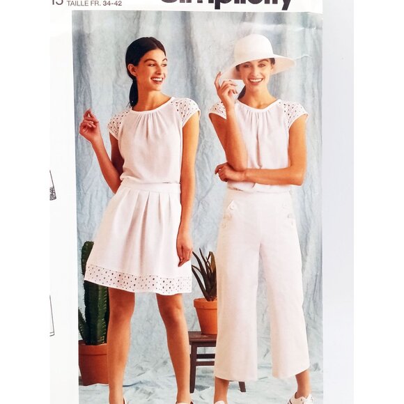 Simplicity Pattern D0675 H5 Misses Top, Skirt, Pants Shorts Sz 6-14 Uncut Sewing - Picture 3 of 4